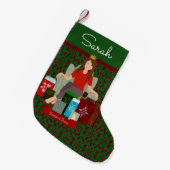 Shopping Queen Brunette Christmas Stocking Kleiner Weihnachtsstrumpf (Vorderansicht (hängend))