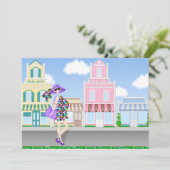 Shopping Schwangere Mama Kinderdusche Einladung (Stehend Vorderseite)