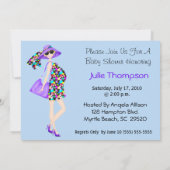 Shopping Schwangere Mama Kinderdusche Einladung (Rückseite)