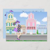 Shopping Schwangere Mama Kinderdusche Einladung (Vorne/Hinten)