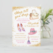 Shopping Spree Geburtstag Einladung (Stehend Vorderseite)