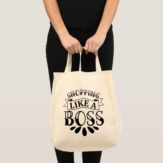 Shopping wie Boss Typografie Tragetasche (Vorderseite (Produkt))