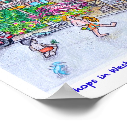 Shops in West End Poster (Ecke)