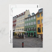 Shops & Restaurants, Nyhaven, Kopenhagen Dänemark Postkarte (Vorne/Hinten)