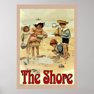 Shore Kids Vintag Style Poster
