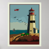 Shore, Leuchtturm, Text hinzufügen Poster (Vorne)