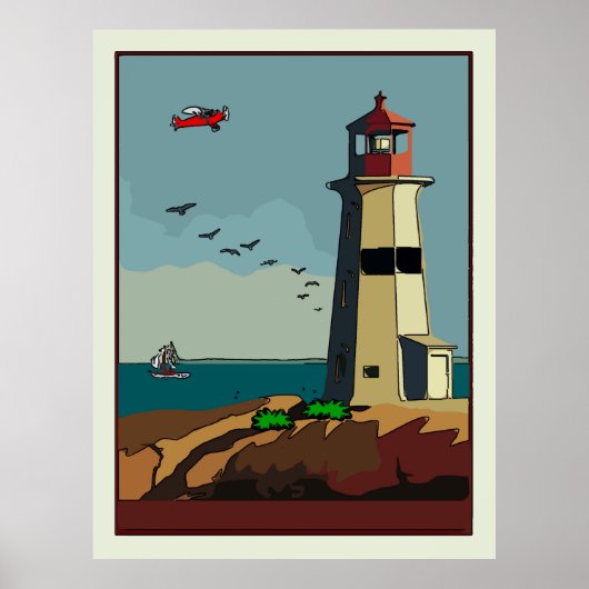 Shore, Leuchtturm, Text hinzufügen Poster (Vorne)