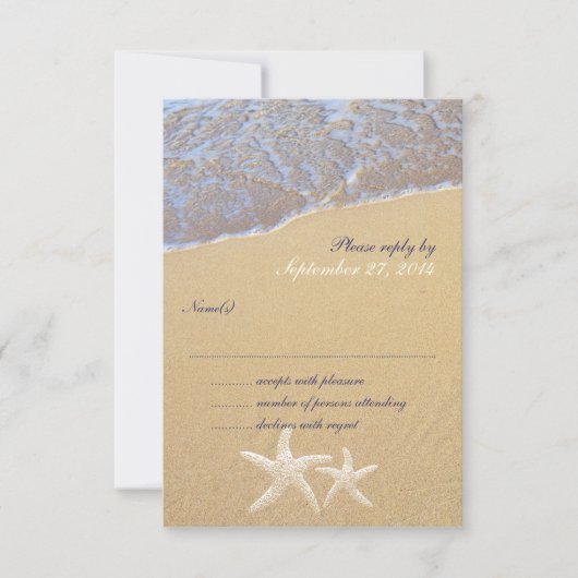 Shore Liebe Beach RSVP Karten für Hochzeiten (Vorderseite)
