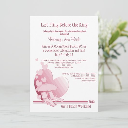 "Shore Liebe" Einladung (Stehend Vorderseite)