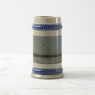 Shore & Sky & Seagulls Gray/Blue 22 oz Stein Bierglas