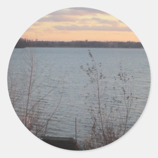 Shore Sunset Round Stickers - Set von 20 (Vorderseite)