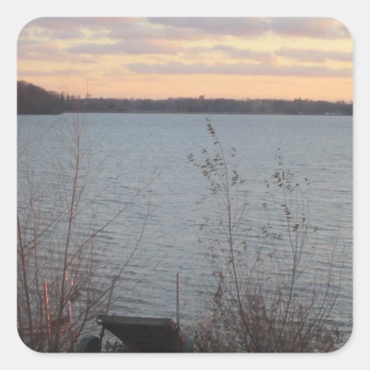 Shore Sunset Square Stickers - Set von 20 (Vorderseite)