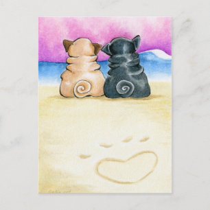 Shore Theyre Liebe Mops Postkarte