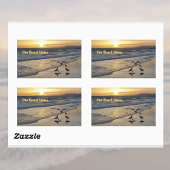 Shorebirds am Strand bei Sunset Rechteckiger Aufkleber