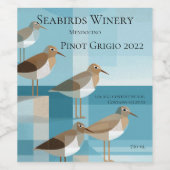 Shorebirds background with copy space vertical weinetikett (Einzelnes Label)