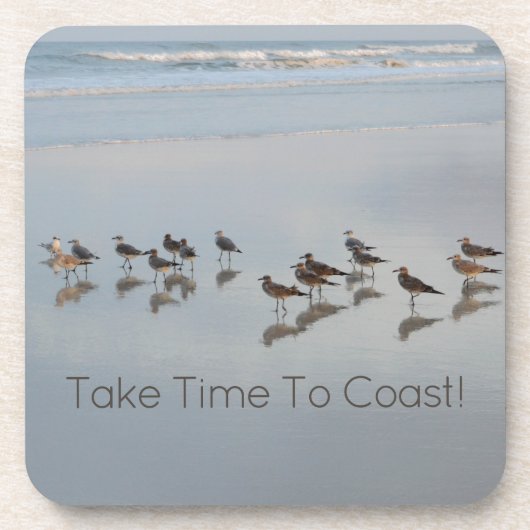 Shorebirds nehmen sich Zeit bis zur Küste Getränkeuntersetzer (Vorderseite)