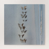 Shorebirds sammeln sich auf Strandfotografie Puzzle (Horizontal)