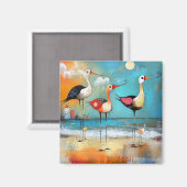 Shorebirds, skurrile Abbildung, Magnet (Vorderseite/Rückseite)