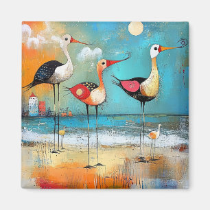 Shorebirds, skurrile Abbildung, Magnet