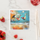 Shorebirds, skurrile Abbildung, Serviette (Beispiel)
