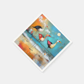 Shorebirds, skurrile Abbildung, Serviette (Ecke)