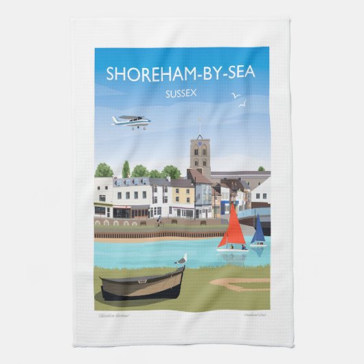 Shoreham by Sea Teetuch Geschirrtuch (Vertikal)