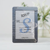 Shoreline Beauty Wedding RSVP Karte (Stehend Vorderseite)