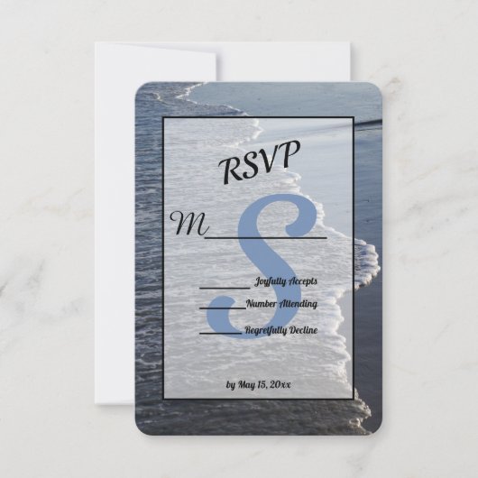 Shoreline Beauty Wedding RSVP Karte (Vorderseite)