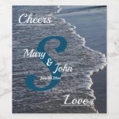 Shoreline Beauty Wedding Weinetikett (Einzelnes Label)