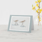 Shoreline Birds Illustration Card mit graugrüner F Karte (Gelbe Blume)