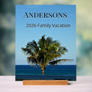 Shoreline Palm Vista | Familienname & Reisejahr Acrylschild