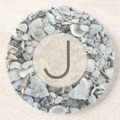 Shoreline Shells Monogramm-Stil Getränkeuntersetzer (Vorne)