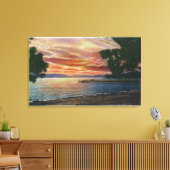 Shoreline Sunset View mit Pier Leinwanddruck (Insitu (Wohnzimmer))