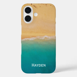 Shoreline von oben Cool personalisiert iPhone 16 Hülle