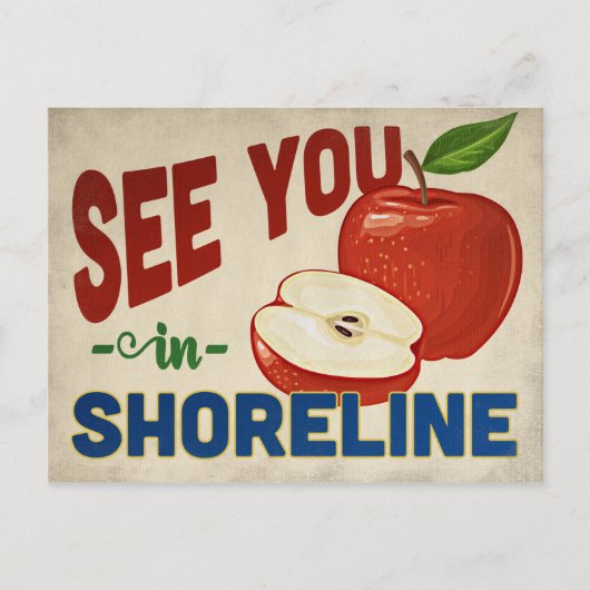 Shoreline Washington Apple - Vintage Travel Postkarte (Vorderseite)