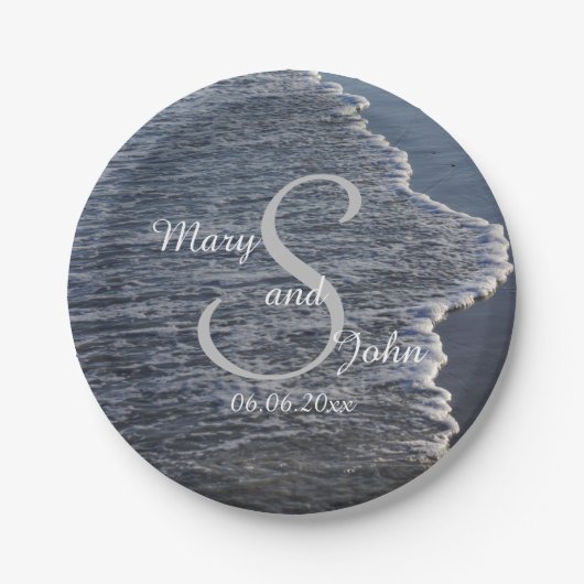 Shoreline Wedding Pappteller (Vorderseite)