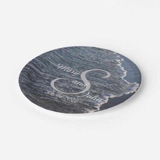 Shoreline Wedding Pappteller (Schrägansicht)