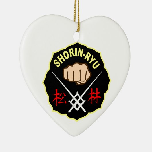 SHORIN RYU KARATE-FLECKEN-SYMBOL-KANJI KERAMIK ORNAMENT (Rechts)