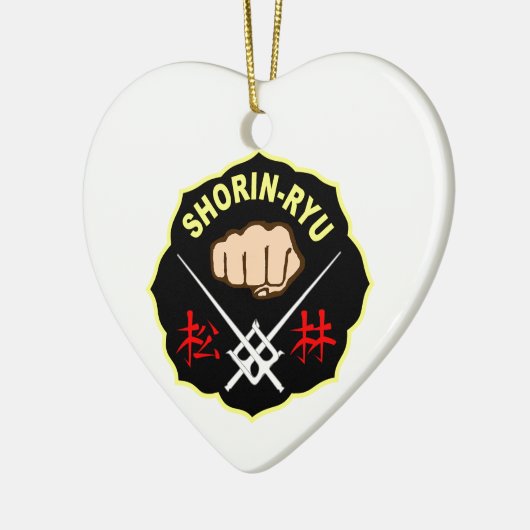 SHORIN RYU KARATE-FLECKEN-SYMBOL-KANJI KERAMIK ORNAMENT (Links)