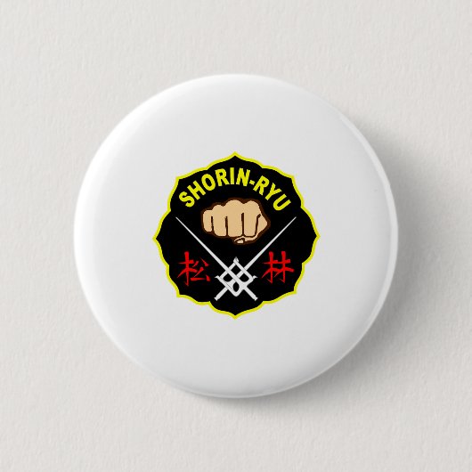 Shorin Ryu Matsubayashi Stil Karate Kanji Front T Button (Vorderseite)