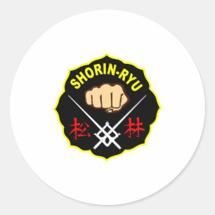 Shorin Ryu Matsubayashi Stil Karate Kanji Front T Runder Aufkleber