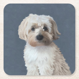 Shorkie-Hundeportrait Rechteckiger Pappuntersetzer