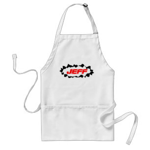Short BBQ apron with personalized custom name Schürze