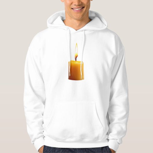 Short cylindrical candle lit with a bright flame hoodie (Vorderseite)