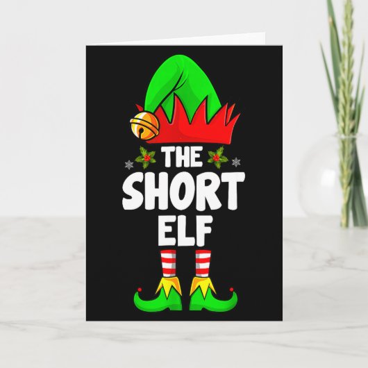 Short Elf Family Matching Group Christmas Pajamas Karte (Vorderseite)
