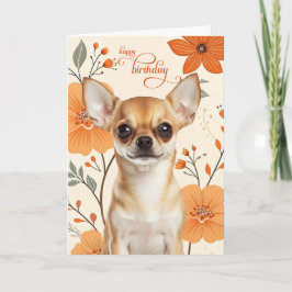 Short Haired Chihuaua Dog Bold Retro Birthday Karte