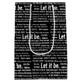 Short Inspirational Quotes On Black Mittlere Geschenktüte (Rückseite)