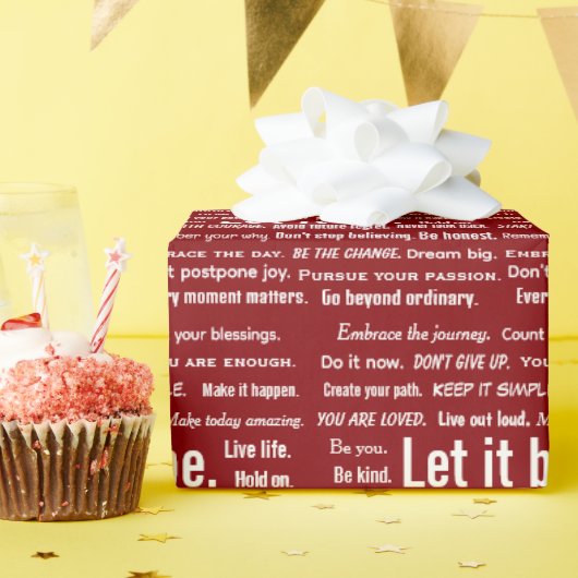 Short Inspirational Quotes On Red Geschenkpapier (Geburtstagsparty)