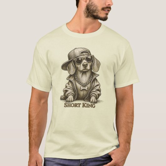 Short King – Dachshund image. T-Shirt (Vorderseite)