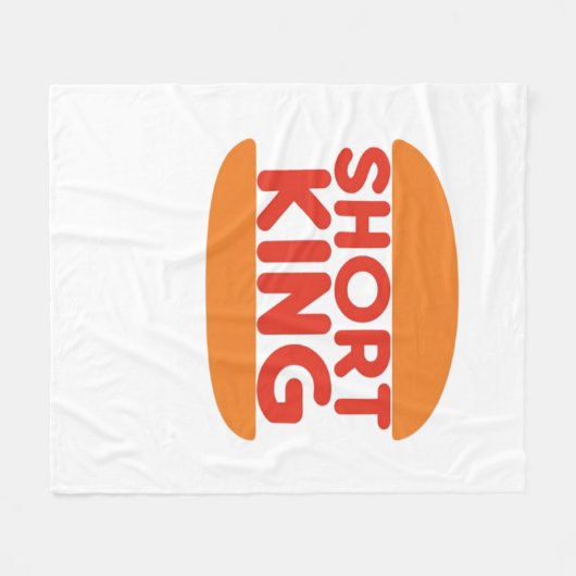 Short King Funny Minimal Design Fleecedecke (Vorderseite (Horizontal))
